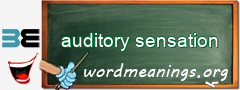 WordMeaning blackboard for auditory sensation